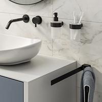 Zeepdispenser Sapho Pirenei Hangend 125 ML Mat Zwart / Satijnglas - thumbnail