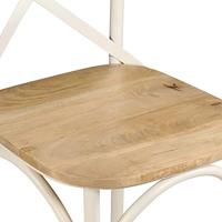 Kruisstoelen 2 st massief mangohout wit - thumbnail
