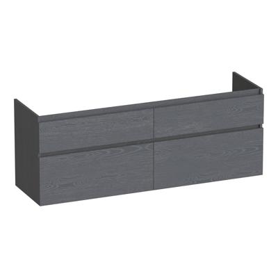 Brauer Delight - Onderkast - 140 cm - met 4 Softclose Lades Greeploos en 2 Sifon Uitsparingen - Timber Grey
