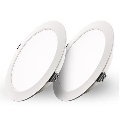 Set van 2 Georgia LED platte Inbouwspots wit - inbouwdiepte 25mm - 18 Watt 1820lm - Rond - 6500K Daglicht Wit - Ø220 mm - IP20 voor binnen