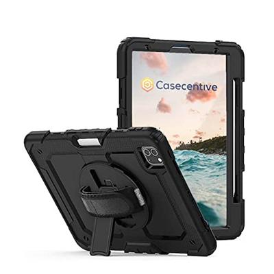 Casecentive Handstrap Pro Hardcase met handvat iPad Pro 11" 2022 / 2021 / 2020 / 2018 zwart