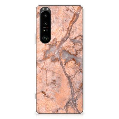 Sony Xperia 1 III | TPU | Siliconen hoesje | Marmer Oranje