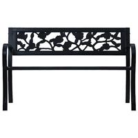 Tuinbank 125 cm staal zwart - thumbnail