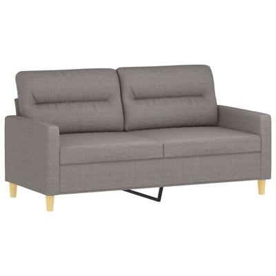 3-delige Loungeset met kussens stof taupe