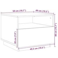 Salontafel met LED-verlichting 50x49x40 cm wit - thumbnail
