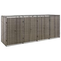 Containerberging viervoudig 274x80x117 cm poly rattan grijs - thumbnail