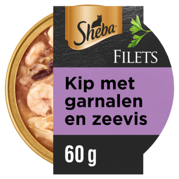 Filets Garnaal, oceaanvis en kip in saus kattenvoer 60 gram Sheba - Sheba