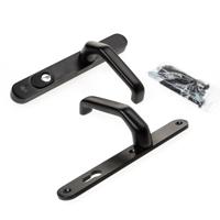 Intersteel Veiligheidsbeslag SKG3 ovaal smal schild kerntrekbeveiliging profielcilincergat 92mm zwart aluminium achterdeurbeslag - thumbnail