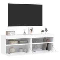 Tv-wandmeubels met LED-verlichting 2 st 60x30x40 cm wit - thumbnail