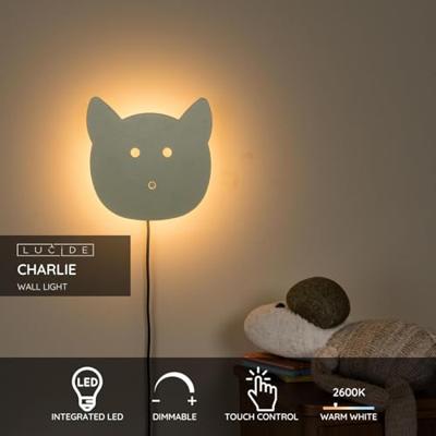 Lucide CHARLIE - Wandlamp Kinderkamer - LED Dimb. - 1x7W 2700K - Groen