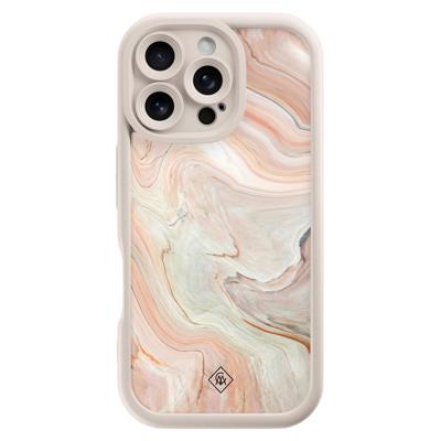 iPhone 16 Pro beige case - Marmer waves