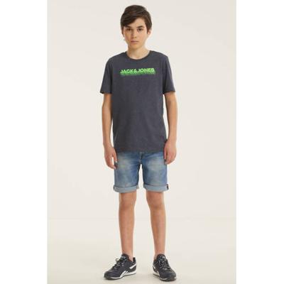 JACK & JONES JUNIOR T-shirt JCONEWDENNIS met logo donkerblauw JACK & JONES JUNIOR T-shirt JCONEWDENNIS met logo donkerblauw