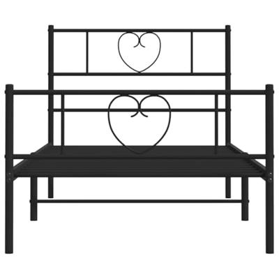 Bedframe met hoofd- en voeteneinde metaal zwart 100x200 cm Bedframe met hoofd- en voeteneinde metaal zwart 100x200 cm