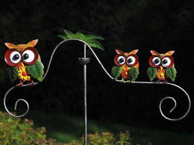 Balans Tuinsteker met 3 uilen