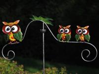 Balans Tuinsteker met 3 uilen - thumbnail