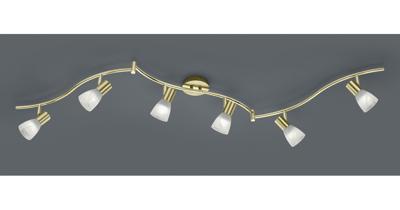 Trio Moderne plafondspotLevisto 6-lichts messing mat - 871010608