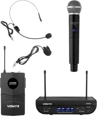 Vonyx WM82C dubbele draadloze microfoon combinatieset Vonyx WM82C dubbele draadloze microfoon combinatieset