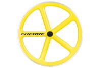 Encore 700C 5 Spaken Voorwiel - Zinc Geel - Carbon Weven - thumbnail