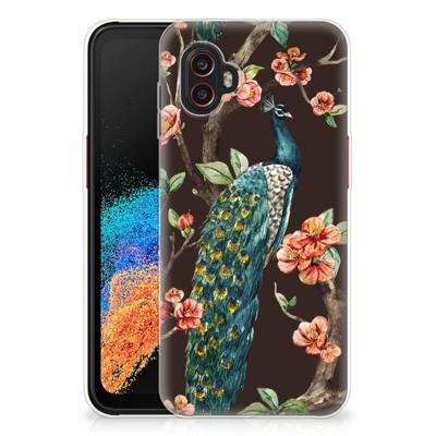 Samsung Galaxy Xcover 6 Pro | TPU Hoesje | Pauw met Bloemen Samsung Galaxy Xcover 6 Pro | TPU Hoesje | Pauw met Bloemen