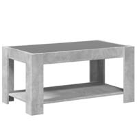 Salontafel met LED 93x53x45 cm bewerkt hout betongrijs - thumbnail