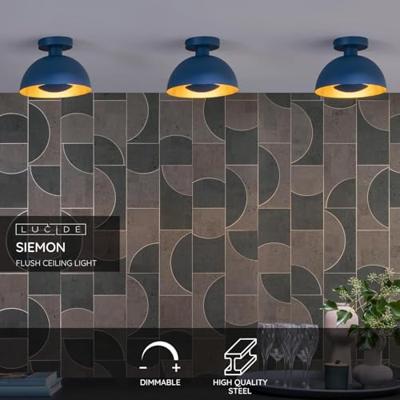 Lucide SIEMON - Plafonnière - Ø 25 cm - 1xE27 - Blauw