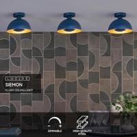 Lucide SIEMON - Plafonnière - Ø 25 cm - 1xE27 - Blauw - thumbnail