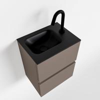 MONDIAZ ADA 40cm toiletmeubel smoke. LEX wastafel urban rechts 1 kraangat - thumbnail