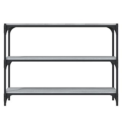 Boekenkast 100x33x70,5 cm hout en staal grijs sonoma eikenkleur