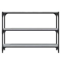 Boekenkast 100x33x70,5 cm hout en staal grijs sonoma eikenkleur - thumbnail