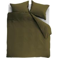 Dekbedovertrek Cotton Uni Olive Green 240x200/220 - thumbnail