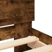 Bedframe met hoofdeinde en LED gerookt eikenkleurig 140x190 cm - thumbnail