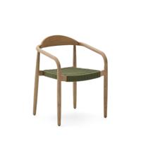 Kave Home Tuin / Eetkamerstoel 'Nina' Acaciahout, kleur Donkergroen - thumbnail