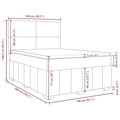Boxspring met matras stof donkergrijs 140x200 cm