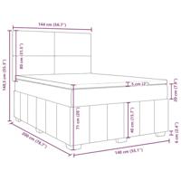 Boxspring met matras stof donkergrijs 140x200 cm - thumbnail