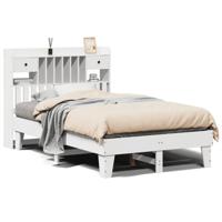 Bedframe zonder matras massief grenenhout wit 140x190 cm - thumbnail