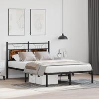Bedframe zonder matras hout gerookt eikenkleurig 120x190 cm - thumbnail