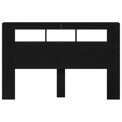 LED Hoofdbord Zwart eiken 160 x 18,5 x 103,5 cm Bewerkt hout