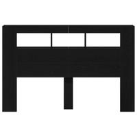 LED Hoofdbord Zwart eiken 160 x 18,5 x 103,5 cm Bewerkt hout - thumbnail