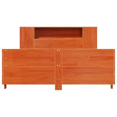 Bed met matras massief grenenhout wasbruin 140x190 cm Bed met matras massief grenenhout wasbruin 140x190 cm