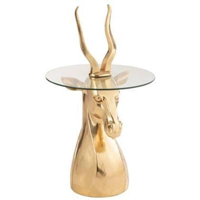 J-Line bijzettafel Antilope - polyresin|glas - goud J-Line bijzettafel Antilope - polyresin|glas - goud
