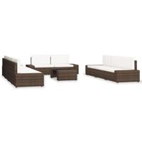 10-delige Loungeset poly rattan bruin - thumbnail