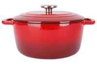 Casseruola con coperchio - COSY & TRENDY - FONTESTIC - Ghisa smaltata - Ø24 cm - 4,6 L - Adatta a tutti i piani cottura, inclusa l'induzione - Rossa - thumbnail