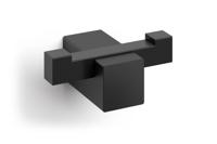 ZACK Carvo Dubbele Handdoekhaak 6,5x4,5x2,6cm zwart - thumbnail