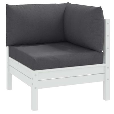 VidaXL Palletkussens 3 st stof gemêleerd antracietkleurig