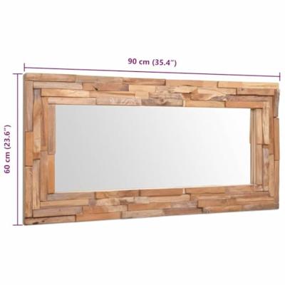 VidaXL Decoratieve spiegel rechthoekig 120x60 cm teakhout
