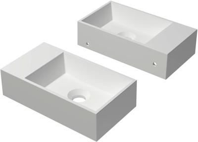 Saqu Fontein zonder kraangat links 40x22x10 cm Mat Wit