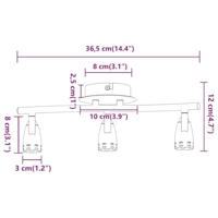 VidaXL Plafondspot met schijnwerpers nikkel 36,5 x 10 x 12,5 cm metaal - thumbnail