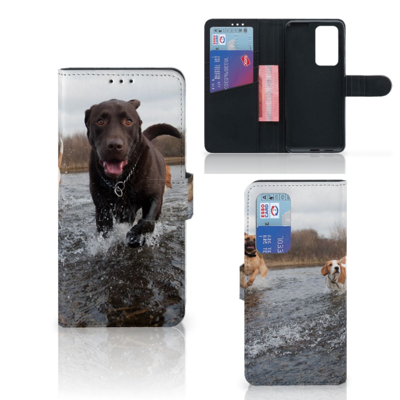 Huawei P40 Pro Telefoonhoesje met Pasjes Honden Labrador Huawei P40 Pro Telefoonhoesje met Pasjes Honden Labrador
