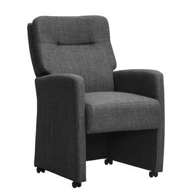 Eetkamerstoel Daniel - stof - antraciet - Leen Bakker