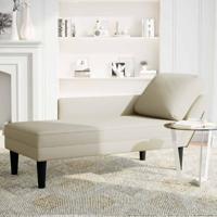 Chaise longue met kussen&rechterarmleuning fluweel crmekleurig - thumbnail